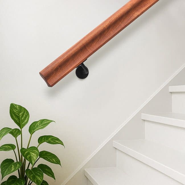 Mahonie houten trapleuning | Sleutelgat (44x75 mm)