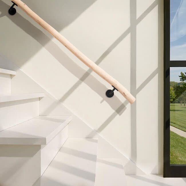 Houten boomstam trapleuning - White Wash