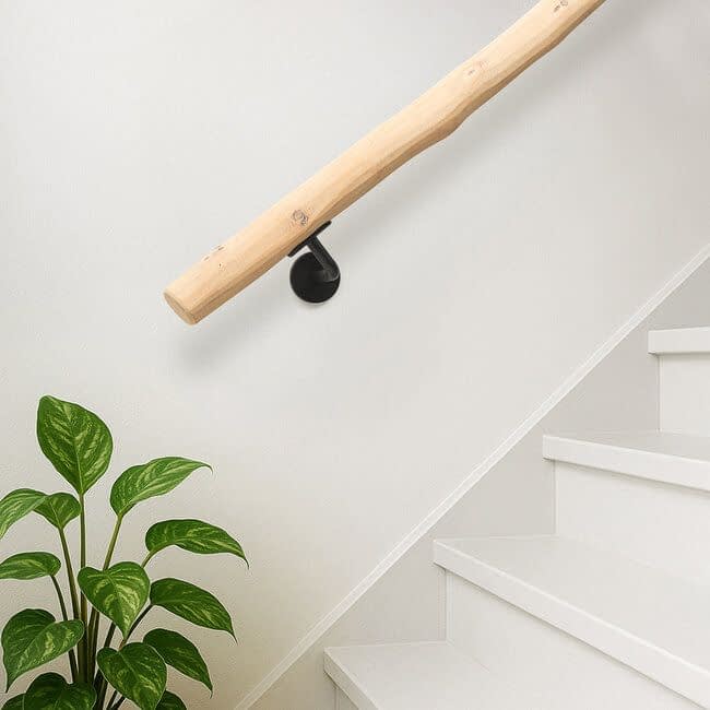 Houten boomstam trapleuning - Naturel