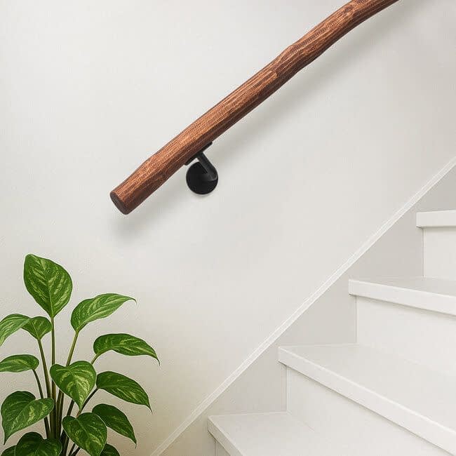 Houten boomstam trapleuning - Mahogany