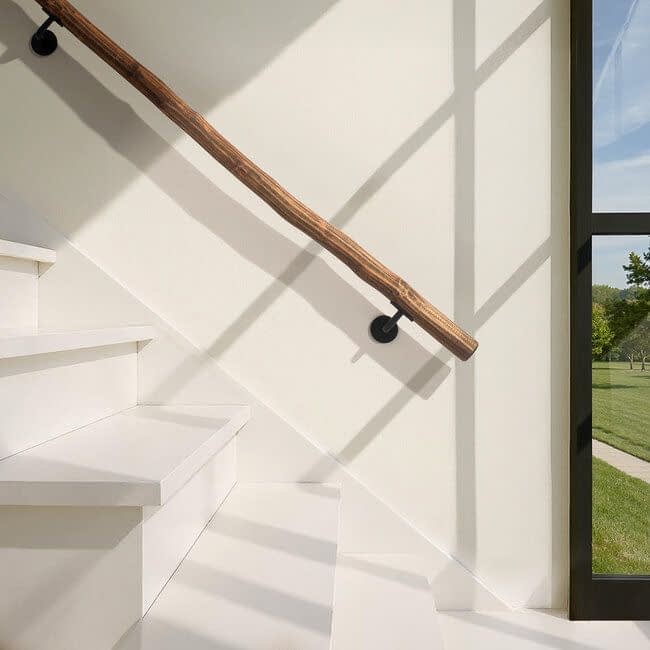 Houten boomstam trapleuning - Dark Oak