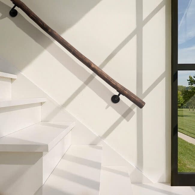 Houten boomstam trapleuning - Black Wash