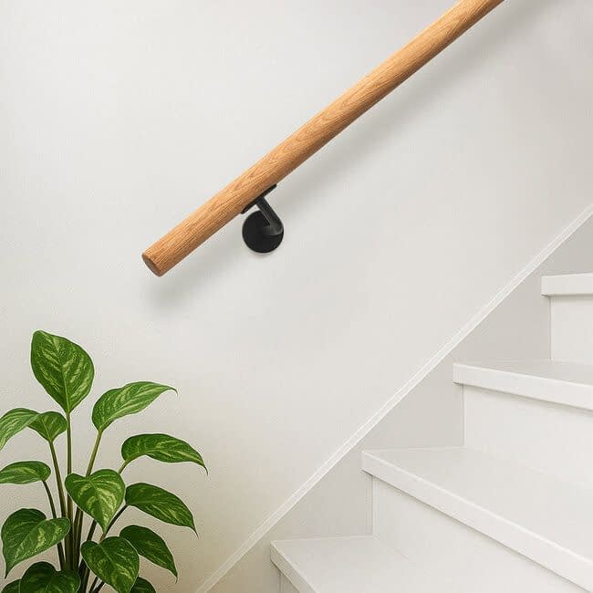 Eiken houten trapleuning | Rond (38 mm)