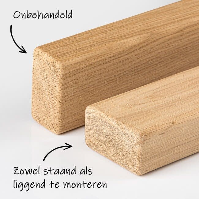 Eiken houten trapleuning | Rechthoekig (38x67 mm)