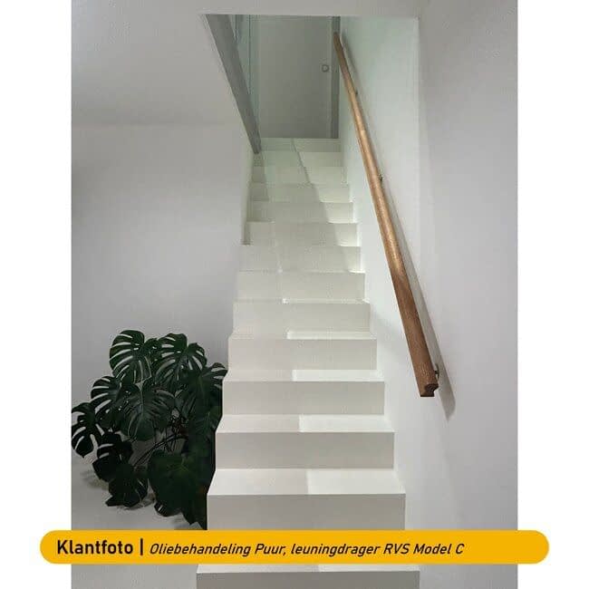 Eiken houten trapleuning | Sleutelgat (44x75 mm)