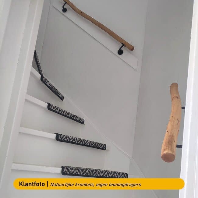 Houten boomstam trapleuning - Oak