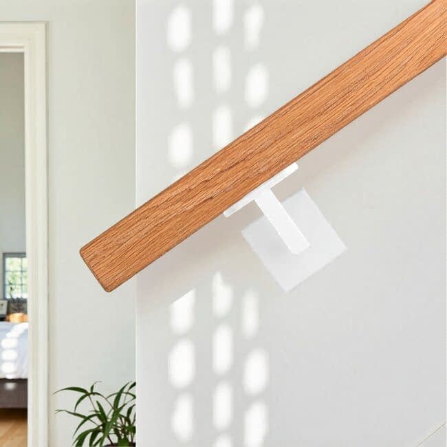 Witte leuningdrager - Model L (blinde montage met stokeind)