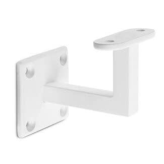 Witte leuningdrager Model J (montage met schroeven) Witte leuningdrager Model J (montage met schroeven)