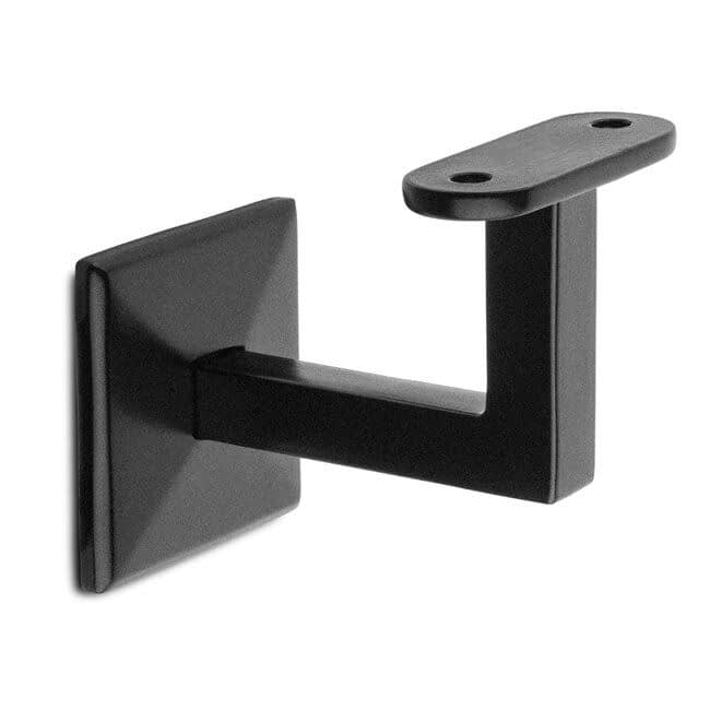 Zwarte leuningdrager Model L (blinde montage)