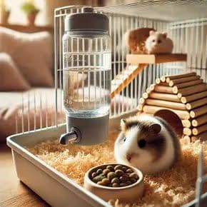 Drinkfles en Voerbak