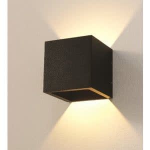 Artdelight Wandlamp LED Cube Zwart IP54
