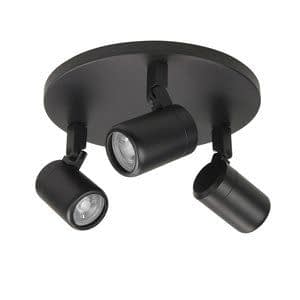 Spot Rain Zwart IP44 3 Lichts GU10