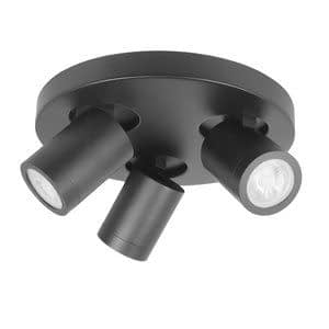 Spot Oliver Mat Zwart 3 lichts IP44  Ø 25cm
