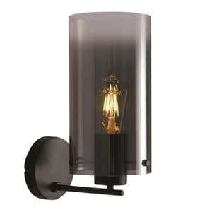 Freelight Wandlamp Ventotto Zwart & Smoke Glas 33cm