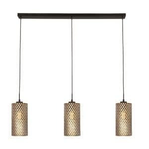 Freelight Freelight Cestino Hanglamp Zwart - Goud 3 Lichts