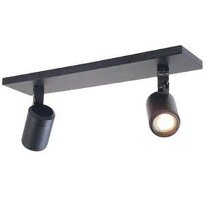 Spot Rain Zwart IP44 2Lichts Long