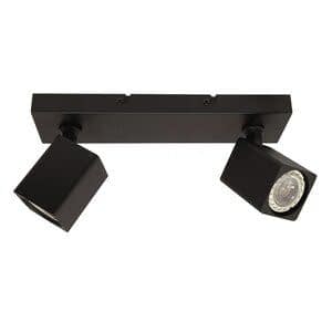 Spot Quadro Zwart GU10 2-Lichts
