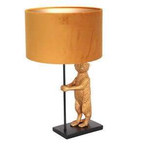 Anne Light & Home Tafellamp Animaux Zwart-Fluweel Goud Ø 30cm
