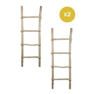 HSM Collection Decoratieve Ladder Naturel Teak - Set van 2