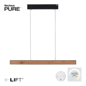 Neuhaus PURE® Hanglamp PURE E-MOTION e-Rise Black - Wood 120cm