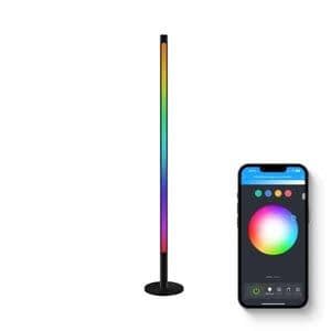 FlinQ Smart Vloerlamp Xyro Zwart Led incl. Remote 115cm