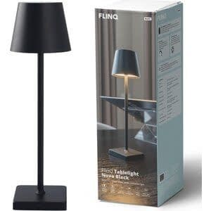 FlinQ Tafellamp Nova Led Zwart Draadloos & Oplaadbaar 38cm