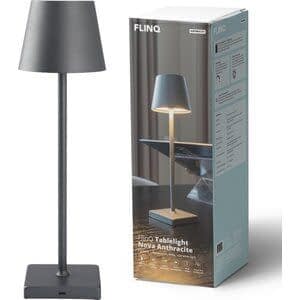 FlinQ Tafellamp Nova Led Grijs Draadloos & Oplaadbaar 38cm