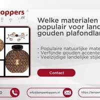 Welke materialen zijn populair voor landelijke gouden plafondlampen?