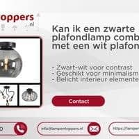 Kan ik een zwarte plafondlamp combineren met een wit plafond?