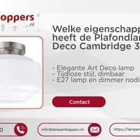 Welke eigenschappen heeft de Plafondlamp Art Deco Cambridge 30cm?