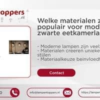 Welke materialen zijn populair voor moderne zwarte eetkamerlampen?