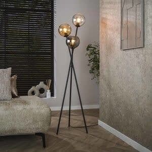 Vloerlamp Multi Globe Artic Zwart 3x E27 Fitting