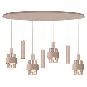 Highlight Hanglamp Marrone Beige/Amber Ovaal 7-lichts