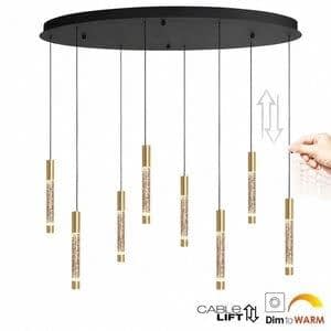 Steinhauer Hanglamp Alisio Ovaal Messing 8-lichts Cable Lift & Dim to Warm