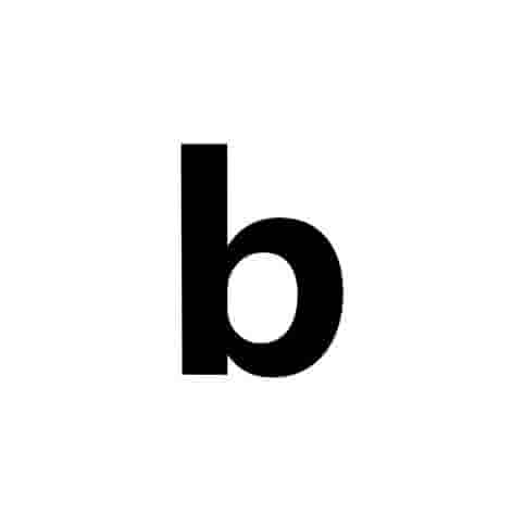 Zwart RVS (plak) letter b