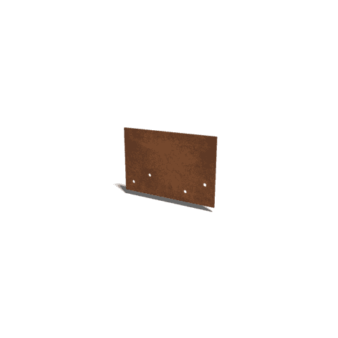 Cortenstaal koppelplaat recht voor kantopsluiting 13 cm