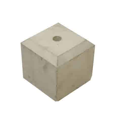 Sokkel / Betonpoer 20x20 en 20 cm hoog grijs met gat 3 cm en grote vellingkant