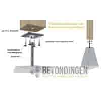 Betonpoer 18x18 en 45 cm hoog grijs M16