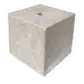 Sokkel / Betonpoer 30x30 en 30 cm hoog grijs met gat 4 cm