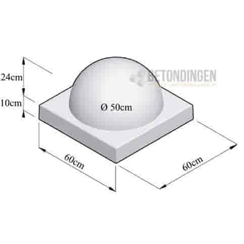 Parkeerbol groot op voet grijs Ø50 cm
