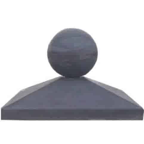 Paalmutsen van 37x37 cm met een bol van 12 cm