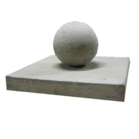 Paalmutsen vlak 24x24 cm met een bol van 14 cm