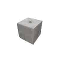 Sokkel / Betonpoer 20x20 en 20 cm hoog antraciet met gat 3 cm
