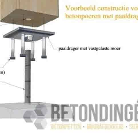 Betonpoer 18x18 en 50 cm hoog antraciet M16