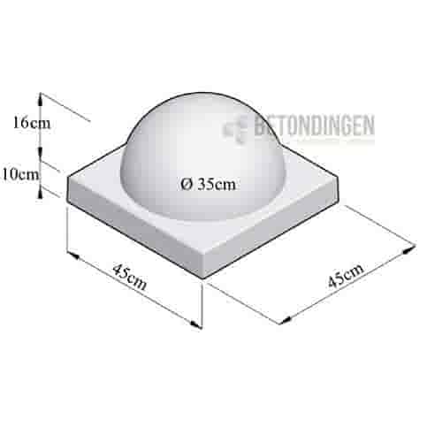 Parkeerbol klein op voet grijs Ø35 cm