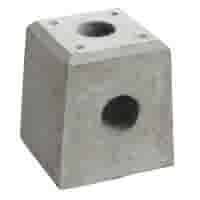 Betonpoer 21x21 en 28 cm hoog grijs met kabeldoorvoer