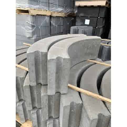 Opsluitband bochtbanden grijs 10x20x78,5 cm R= 0,5 tot 15