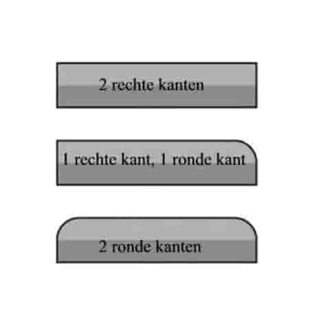 Stootbanden 1 kant rond en 1 kant recht antraciet