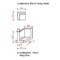 L element hoek 40 cm hoog en 30 cm breed roestbruin