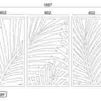Cortenstaal wanddecoratie Ferns 3-delen
